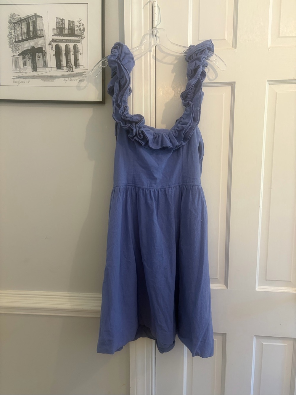 Free People Ruffle Strap Dress in Periwinkle Blue